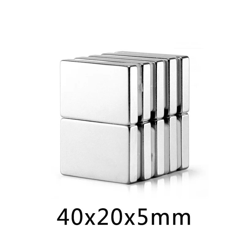 2~50PCS 40x20x5 mm Quadrate Strong Neodymium Magnet N35 Strip Powerful NdFeB Magnetic 40x20x5mm Rare Earth Magnets 40*20*5mm