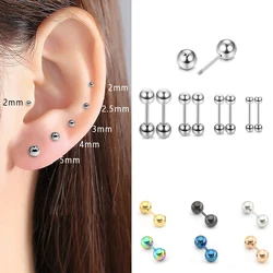 1Pair Medical Titanium Steel Stud Earring Small Ball Screws Small Earrings Ear Bone Nail Lip Piercing Body Jewelry