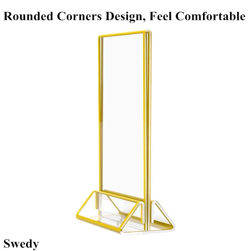 Clear Acrylic Sign Holder Display Stand Table Plastic Restaurants Menu Paper Card Holder Photo Poster Frame