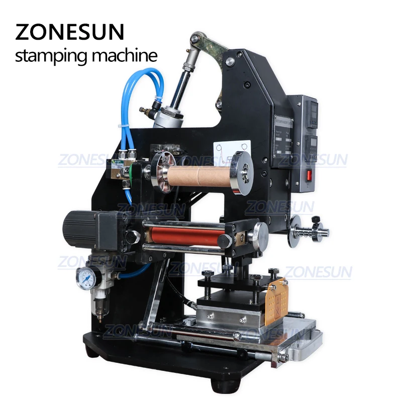 ZONESUN ZY-819K2 Pneumatic Hot Foil Stamping Machine Semi-Automatic Heat Press Printing Embosser Machine Custom Logo 110V/220V