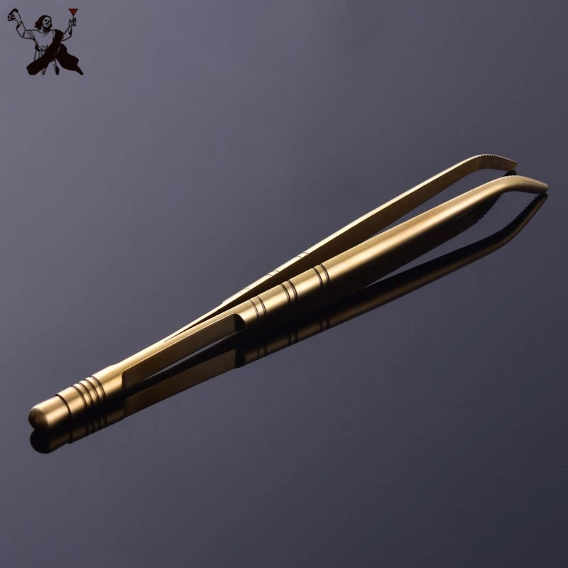 16.5cm  Stainless Steel Gold Elbow Tweezer Mint Leaf Ice Clip Medical Kitchen Cooking Medical Tweezers Tongs Bar Cocktail Tools