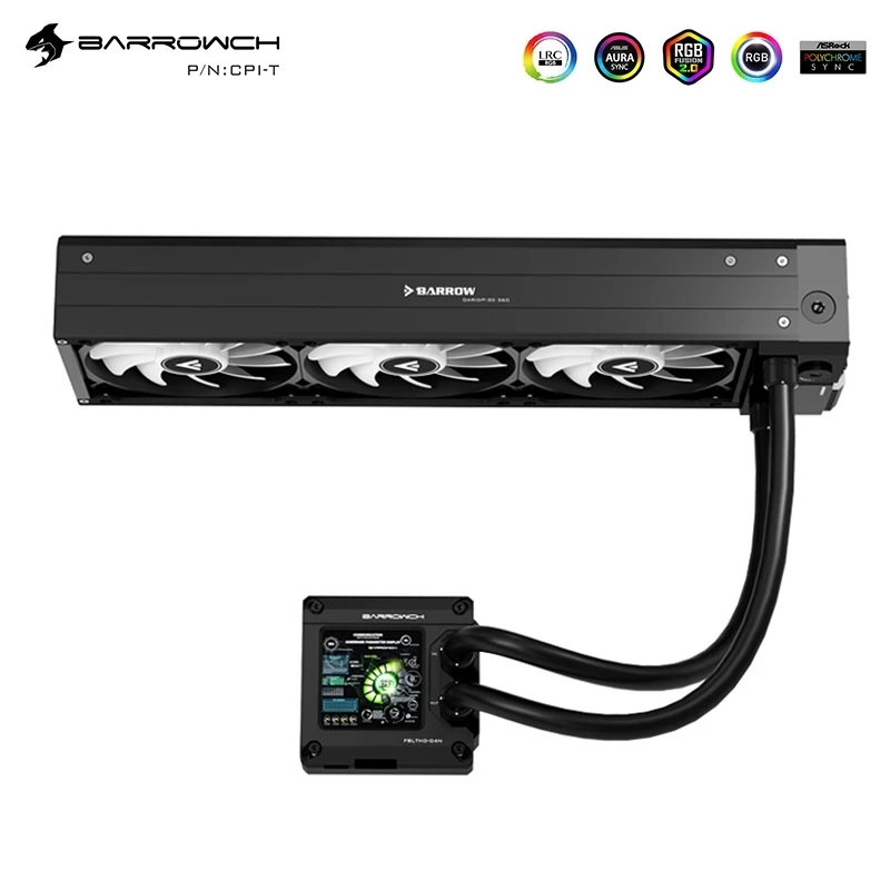 BARROW CPU Water Cooling Kit 240/360 AIO GPU KIT For AMD/Intel, Radiator+17W PWM Pump+Fan+ Fittings Combination Integrated