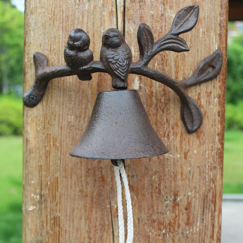 

European Style Industrial Retro Nostalgic Garden Cast Iron Doorbell Hand Bell Household Pendant Wall Decoration Doorbell
