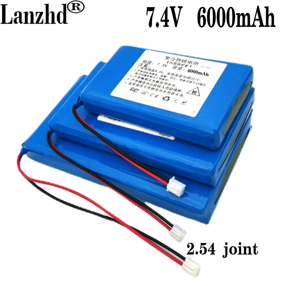 1-10 sztuk Li ion 7.4V 6000mAh 2.54 wspólne polimerowa bateria do satlink WS-6933 WS-6923 WS6923 WS6933 wizjer satelitarny 19*55*70mm