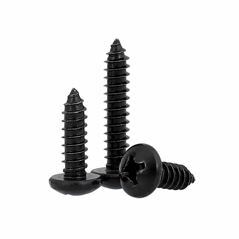 50pcs M1 M1.2 M1.4 M1.7 M2 M2.3 M2.6 M3 Mini Small Black 304 A2 Stainless Steel Phillips Pan Head Micro Self Tapping Wood Screw