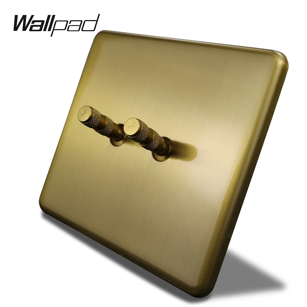 

Wallpad Z6 2 Gang 2 Way Brass Toggle Switch Electrical Light Double Switch Antique Brass EU Standard with Claws