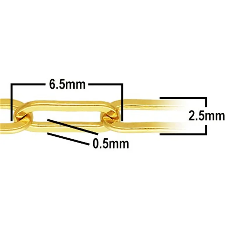 Imagem -05 - Real 14k Gold Filled Cadeia Paperclip Plana Colar Minimalista Jóias Faça Você Mesmo 2.5 mm