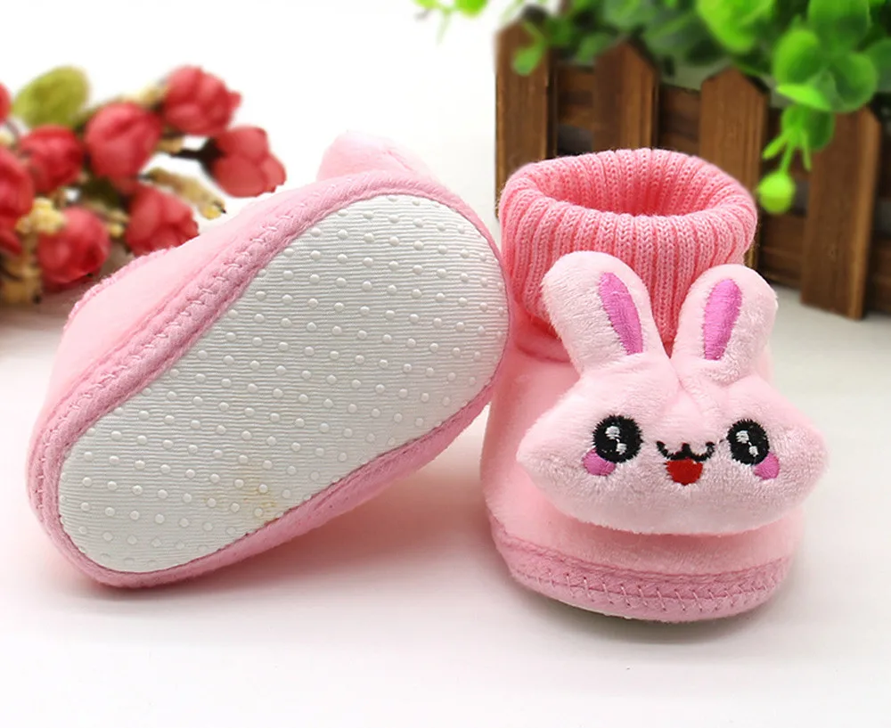 Toddler Infant Newborn Baby Cartoon Rabbit Shoes Soft Sole Prewalker Warm Shoes Bunny Booties Zapatillas Пинетки Для Малышей