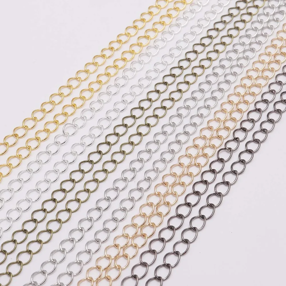 5m 10m/lot Necklace Extender Chain Long Open Link Ring Extended&Extension Tails Chain For DIY Jewelry Making Finding Accessories