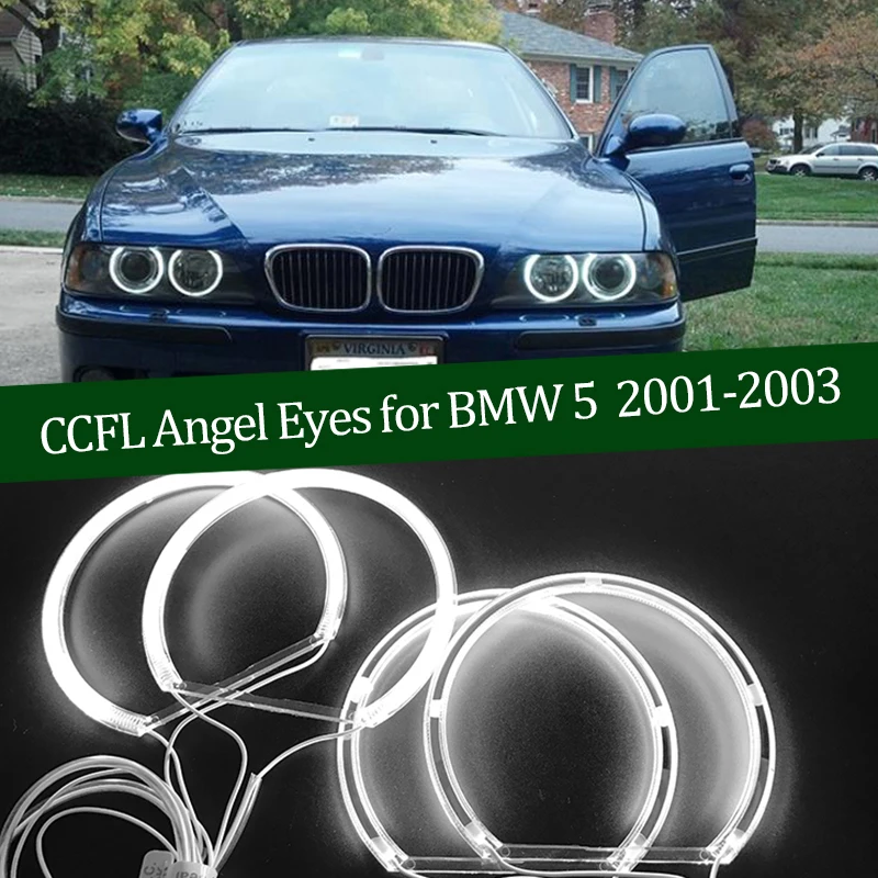 

Высокое качество CCFL глаза ангела комплект теплый белый гало кольцо для BMW 5 серии E39 OEM 2001-2003 демон глаз