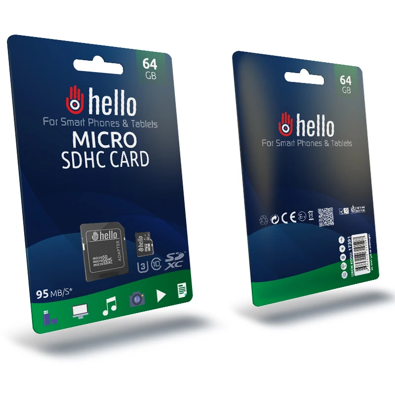 HELLO 64 GB MICRO SD MEMORY CARD (CLASS 10)