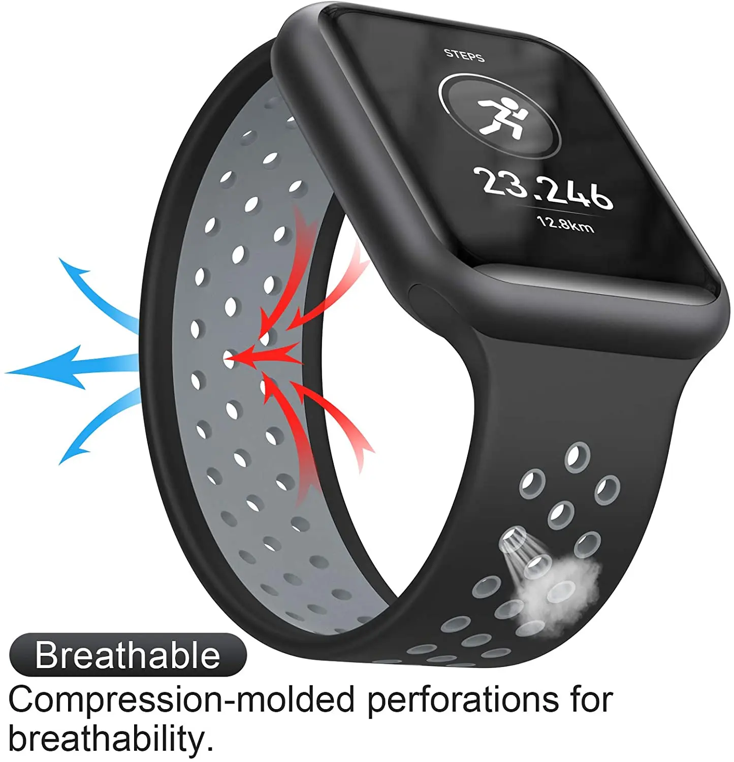 Correa de silicona elástica para Apple Watch, banda de 44mm, 40mm, 45mm, 41mm, 38mm, 42mm, 49mm, iWatch Series 8 Ultra 3 SE 6 7