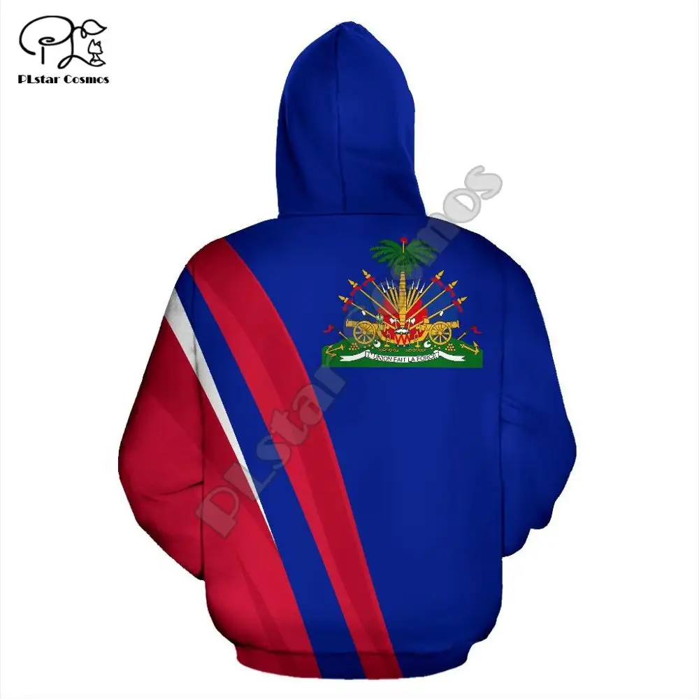 Men Women Haiti Caribbean Sea print 3D Hoodies Funny country flag Sweatshirt Fashion Hooded Long Sleeve unisex harajuku Pullover