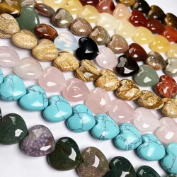 Natural Stone Heart shape Loose Beads Crystal Semifinished String Bead for Jewelry Making DIY Bracelet Necklace Accessories