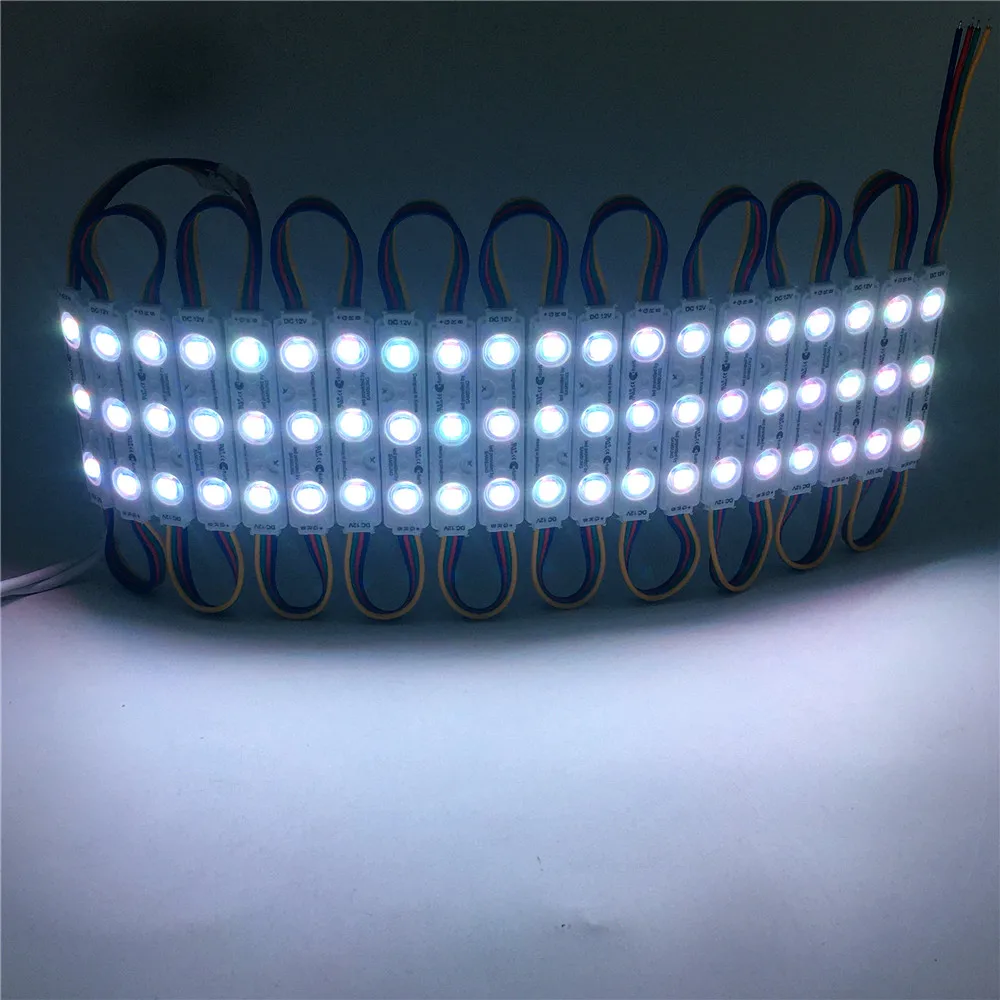 20Pcs/lot 0.5W/Chip Ultra Bright LED Module light RGB Strip Light Lamp SMD 5050 Bead Chip diy DC 12V Waterproof Module lighting
