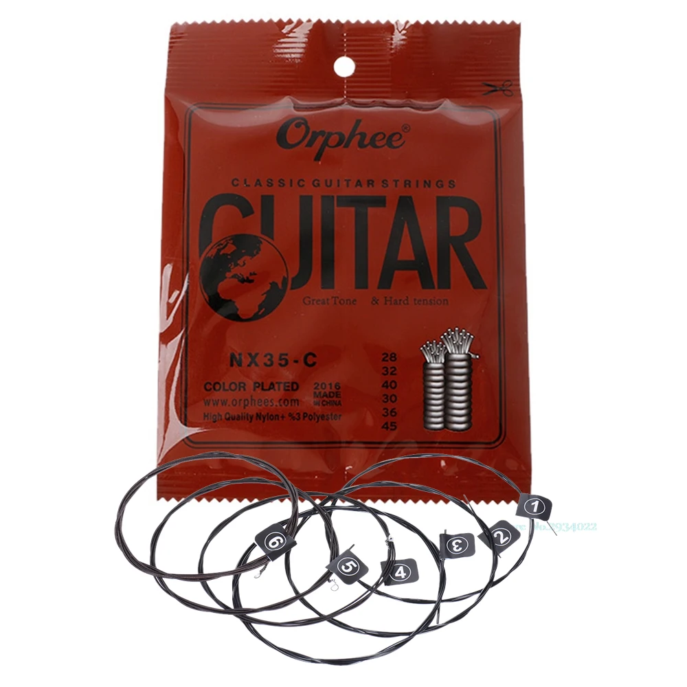 Orphee NX35-C Hard Tension Klassische Gitarre Saiten Perfekte Ersatz nylon silber ummantelten draht Vakuum Verpackung gitarre teile