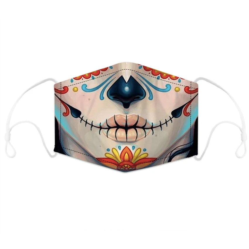 Health Care Unisex Men Halloween Cosplay Novelty Mask Scary Skeleton Clown Skull 3D Digital Print Carnival Women Face Masks