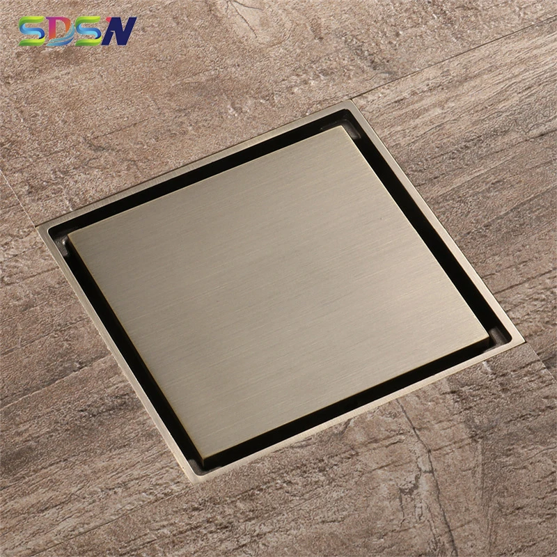 Antique Floor Drain SDSN Deodorization Bathroom Shower Drain 100x100mm Square Balcony Floor Drainer Bathroom Shower Floor Waste