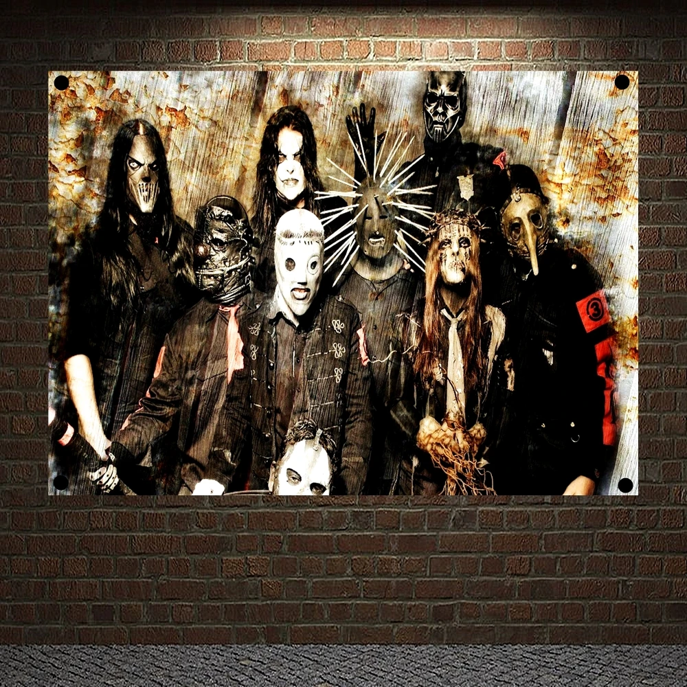 

Macabre Art Rock Band Heavy Metal Music Posters Retro Cloth Art Flag Banner Wall Hanging Tapestry Bedroom Dormitory Home Decor Q