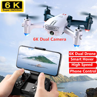 New Mini Profesional Dron With 6k HD Dual Camera Smart Hover Aerial   Mini Drone Quadcopter Remote Control Toy for Boy Kid Gift