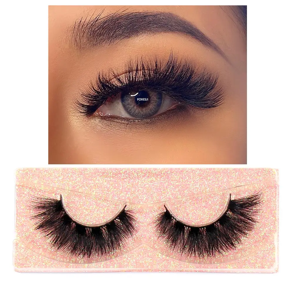 FOXESJI 3D Nerz-Wimpernbüschel Flauschige Dichte Streifenwimpern Verlängerung Hochvolumige Falsche Wimpern Natürliche Weiche Nerzwimpern – Detail 18