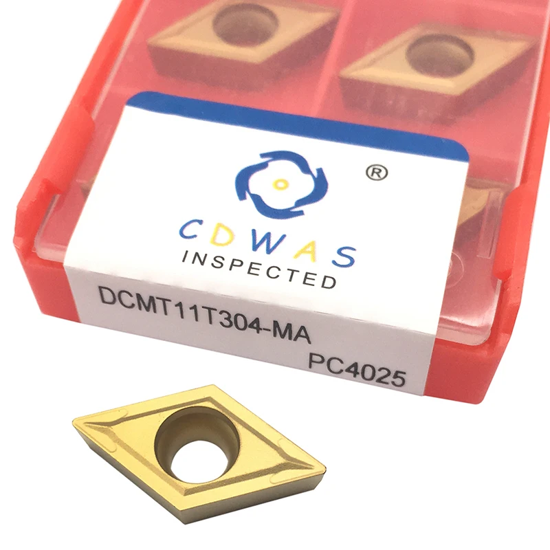 Insertos de carburo de alta calidad DCMT11T304 MA PC4025, herramienta de torneado externo DCMT 11T304 CNC, cortador de torno para acero duro, 10 Uds.