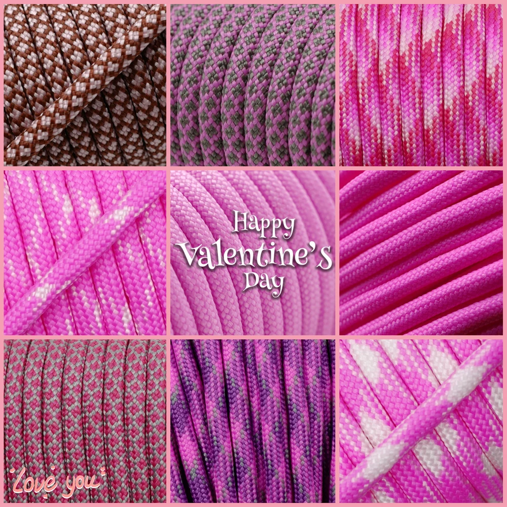 1pcs Valentine's Day Gifts 550 Paracord Parachute Cord Lanyard Mil Spec Type III 7 Strand Core 100 FT 9 Colors