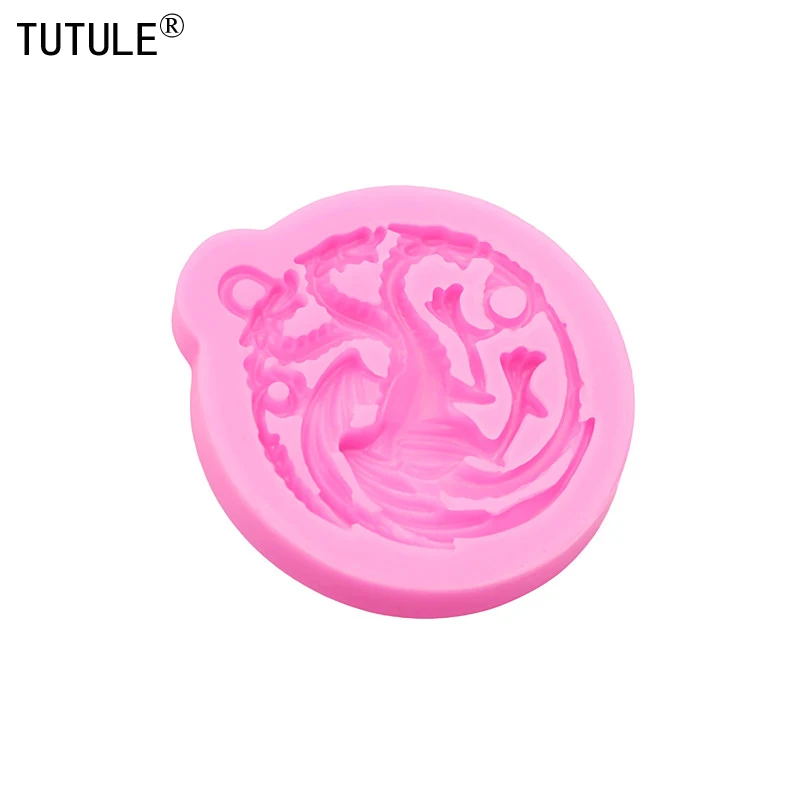 Gadgets Three headed dragon keychain silicone mold Making Soap adorable kawaii Polymer clay ​Resin Silicone Mold