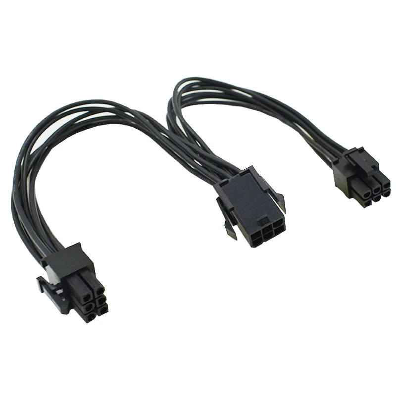 Lingable PCI-E 6 Pin to Dual 6P PCI Express Power Converter Splitter 1 to 2 Cable for Graphics Video Card 20CM PCIE 6Pin