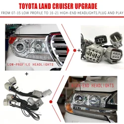 Headlight Modification Upgrade Car Transfer Wire Harness For Toyota Land Cruiser From 07-15 Xenon To 16-21 LED Play AND Plug