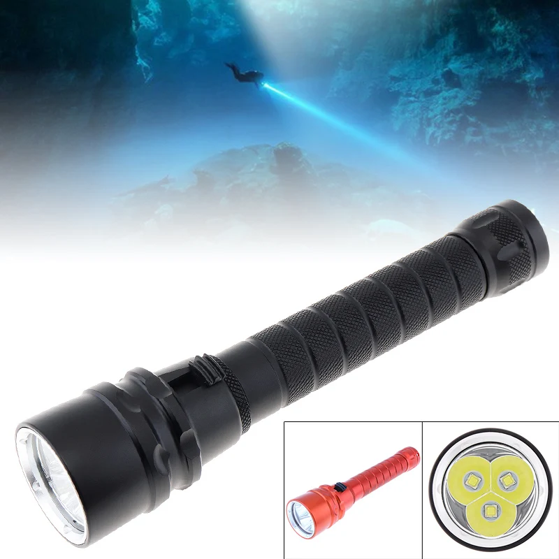 

7500 Lumens Professional Scuba Diving Flashlight 3 L2 LED Dive Torch 200M Underwater Flashlights for Diving/Climbing/Mountain