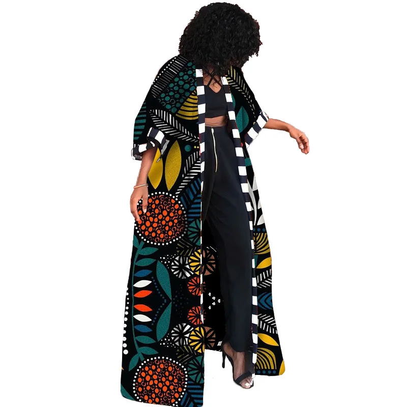 África roupas para as mulheres 2021 dashiki outono inverno africano impressão camisa longa cardigan casaco vestido africano vestidos