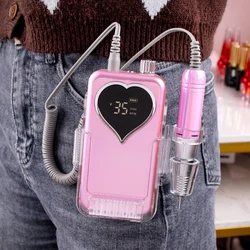 Professional Electric Manicure Nail Drill Machine 35000RPM Portable Rechargeable Cordless Efile For Acrylic Gel Nails Home Salon