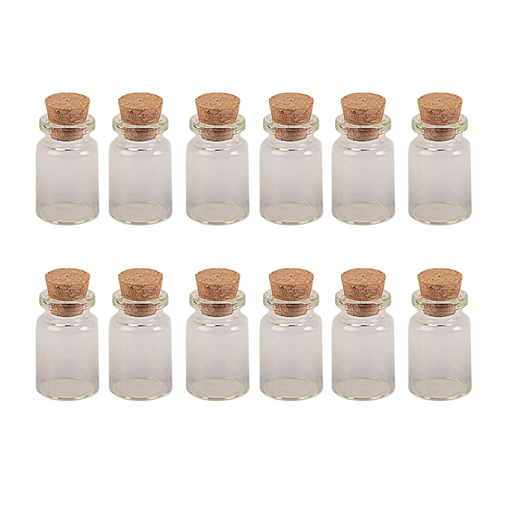 22*35*12.5mm 6ml Transparent Glass Bottles with Corks Mini Jars Vials Small Cute Bottles 6ml 100pcs Free Shipping