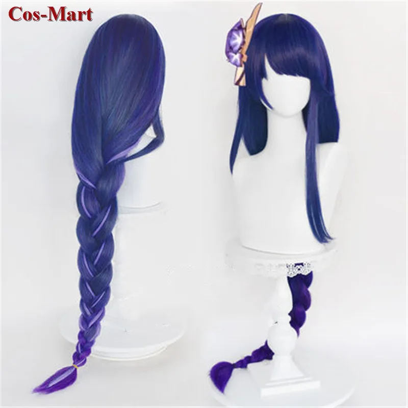 Cos-Mart Game Genshin Impact Raiden Shogun/Shenhe Wigs Cosplay Braided Hair Unisex Role Play Accessories