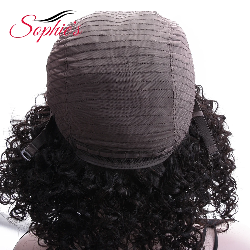 Sohie's Curly Bob Wig Brazilian Remy Hair Short Bob Human Hair Wigs For Women Natural Color Full Machine Made Wigs With Bang