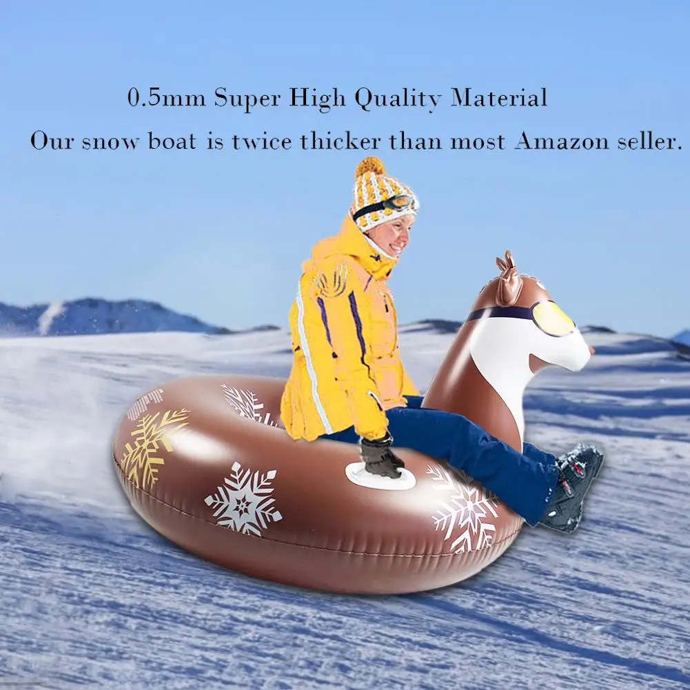 Multifunctional Inflatable Snow Tube With Handle Multi-functional Environmental Friendly Cold-resistant Inflatable Snow Sled