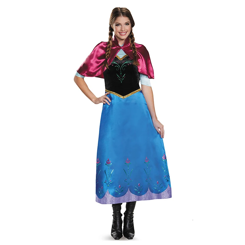 Adult Anna Elsa Dress Aladdin\'s Goddess Jasmine Cosplay Party Princess Dress