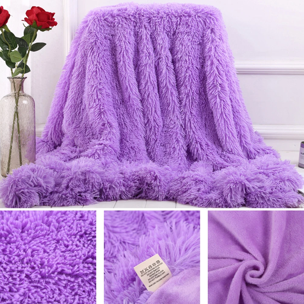 80x120cm 1pc Blanket Soft Warm Fluffy Shaggy Bed Sofa Bedspread Children Safety Bedding Sheet Throw Home Decoration Blankets