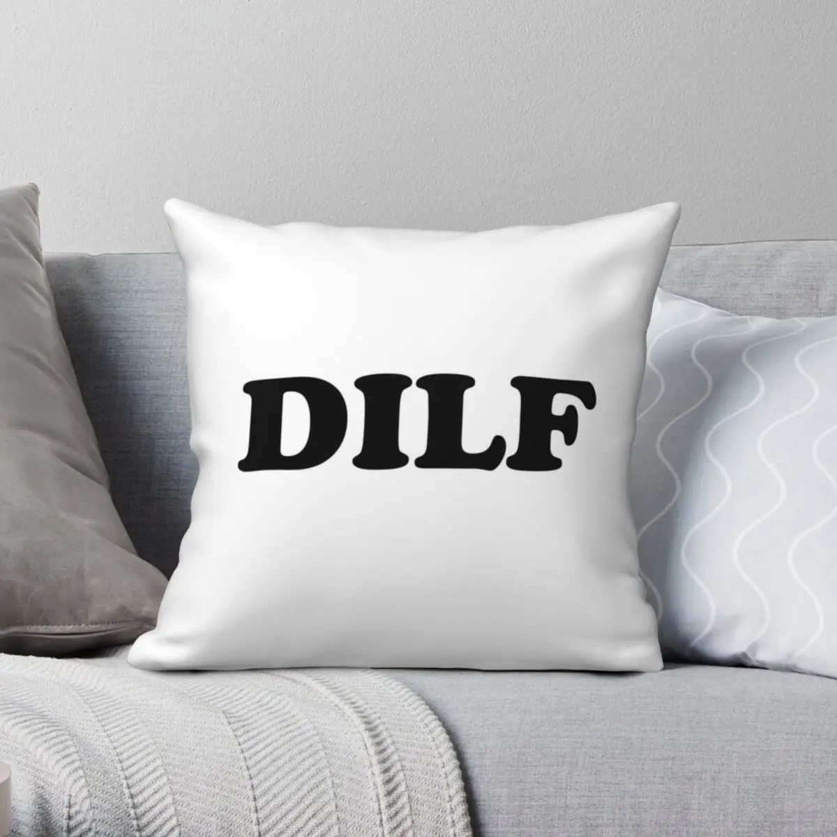 DILF Hot Dad I'd Like To Square Pillowcase Polyester Linen Velvet Creative Zip Decor Throw Pillow Case Home Cushion Cover