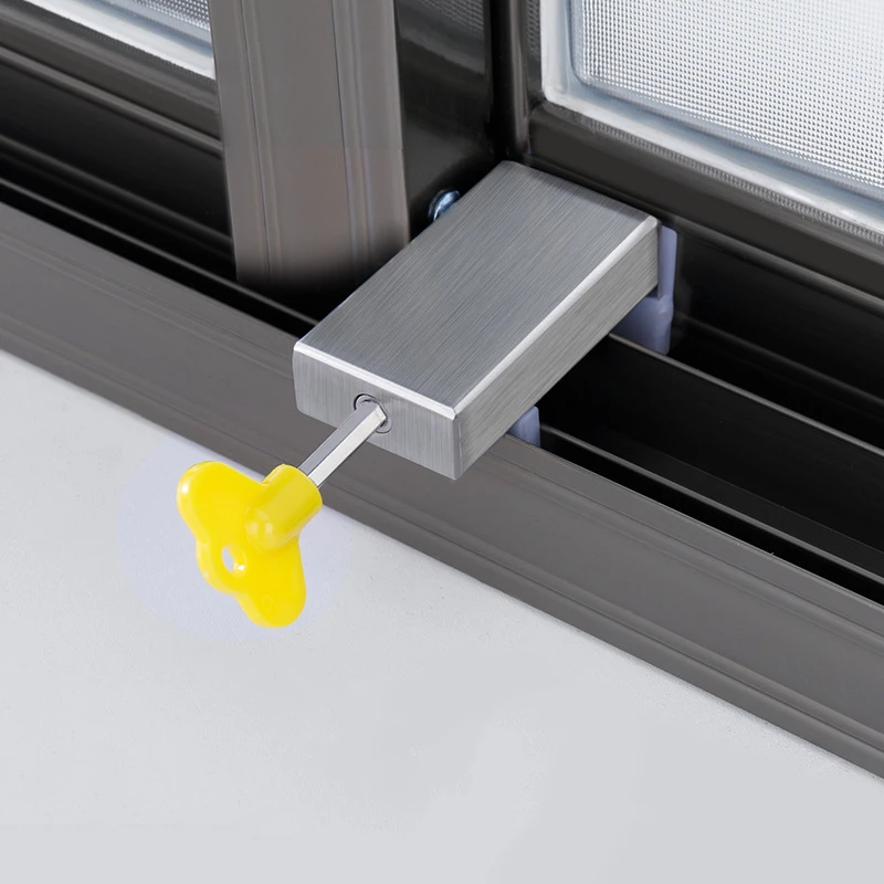 KK&FING Zamki okienne ze stali nierdzewnej Ogranicznik okna Ochrona przed dziećmi Bezpieczeństwo Blokada okna Drzwi przesuwne Blokada antykradzieżowa Bezpłatny dziurkacz