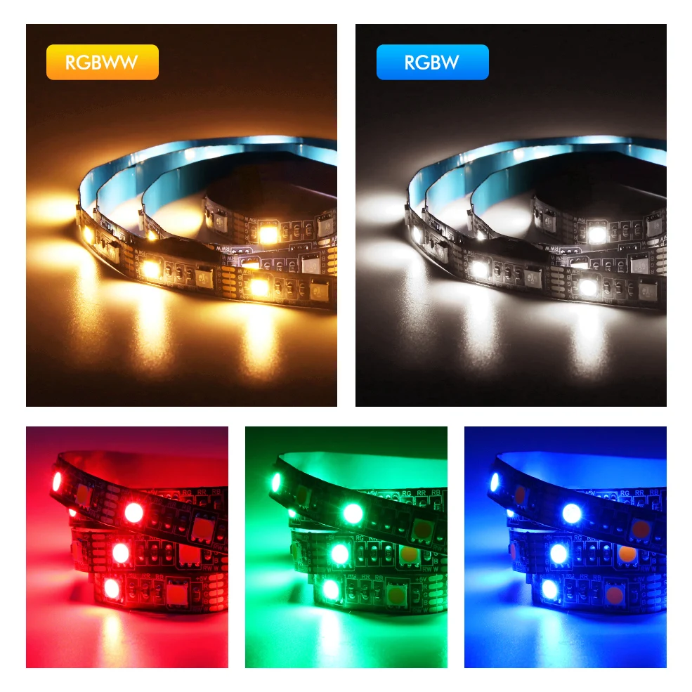 Zigbee RGBW USB Led Lights Tuya Wifi led strip RGBW RGBWW Led Lamp Work With Alexa Google Assitant For Home TV Back Lighting