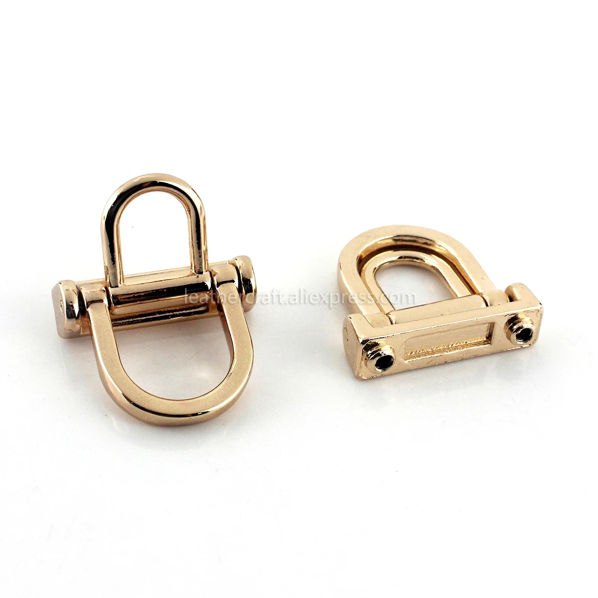 1pcs Metal Double Swivel D-ring Bag Side Hanger Hooks With Screws for Leather Craft Bag Strap Belt Handle Shoulder Webbing