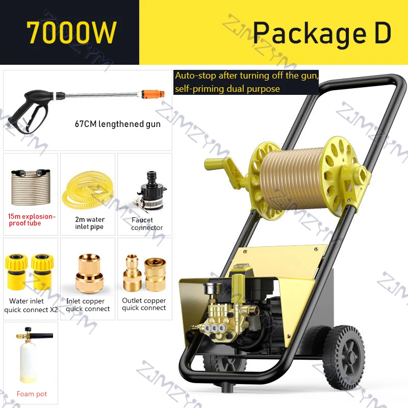 Máy Bơm Nước Cao Áp Rửa Xe Ô Tô Xe Máy Di Động Hộ Gia Đình Bơm Rửa Xe Máy Phun Thương Mại Máy Rửa Xe 220V 7000W 20mpa