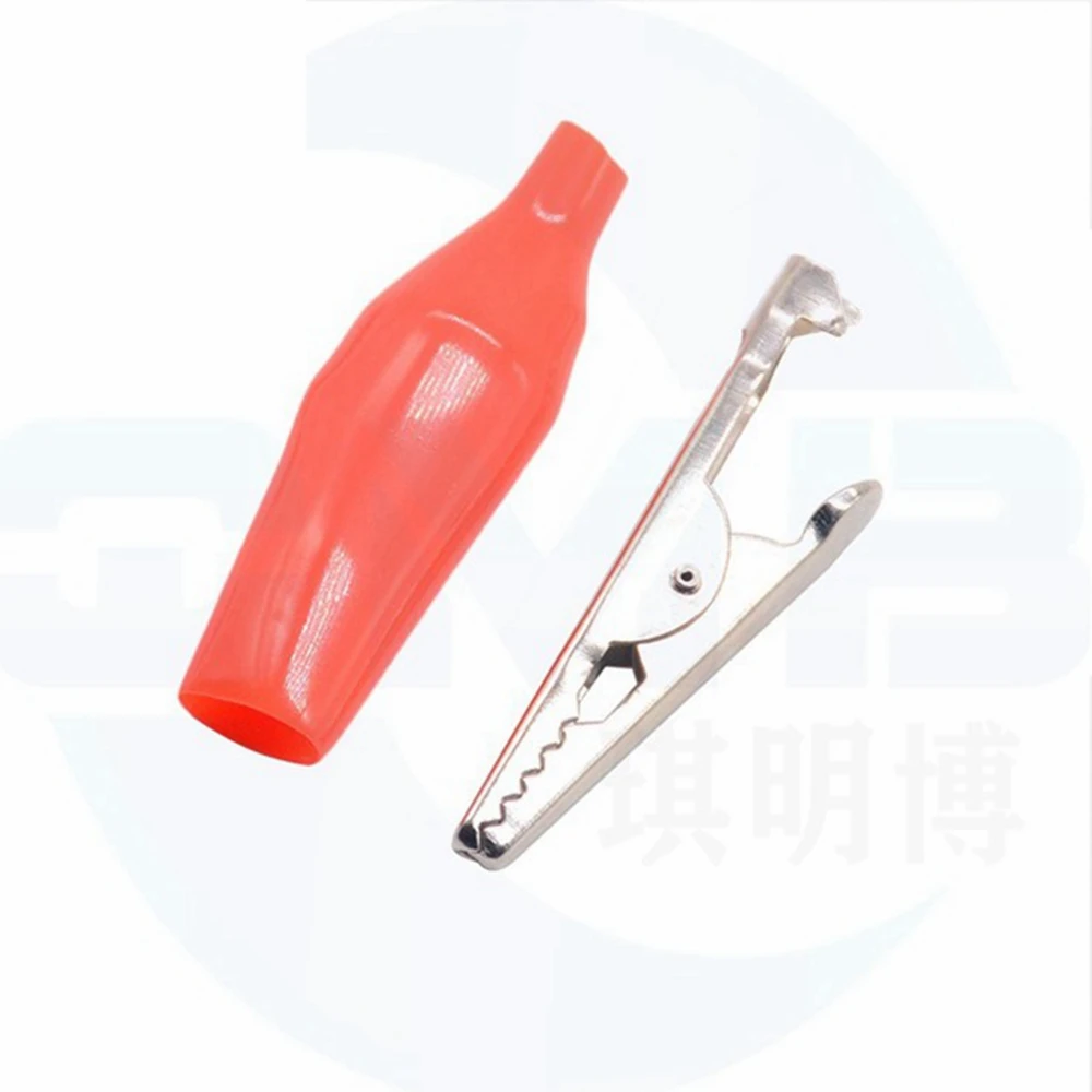 10pcs/lot 28mm/35mm/45mm Metal Alligator Clip G98 Crocodile Electrical Clamp Testing Probe Meter Black Red with Plastic Boot Car