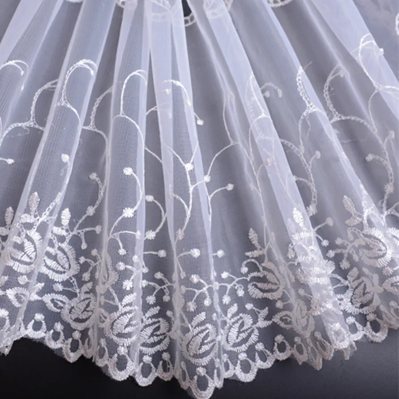 White Mesh Gauze Pink Embroidery Exquisite Lace DIY Ladies Wedding Children s Clothing Fabric Cradle Home Textile Sofa Trim