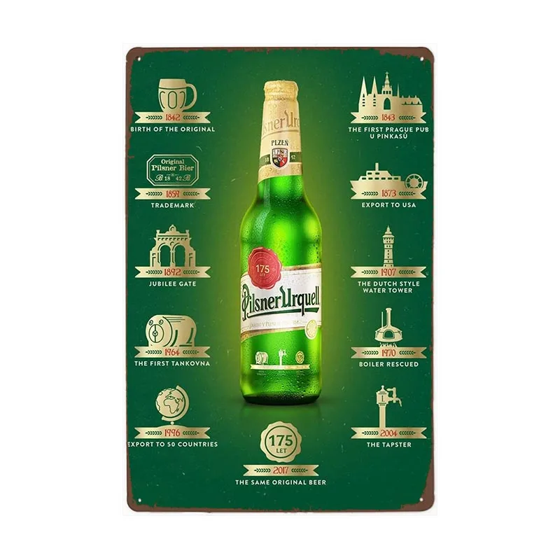 Pilsner Urquell Metal Wall Art Poster belgio Beer Sign Vintage Bar Man Cave Club Tin Painting Decor placca decorazione 20 x30cm