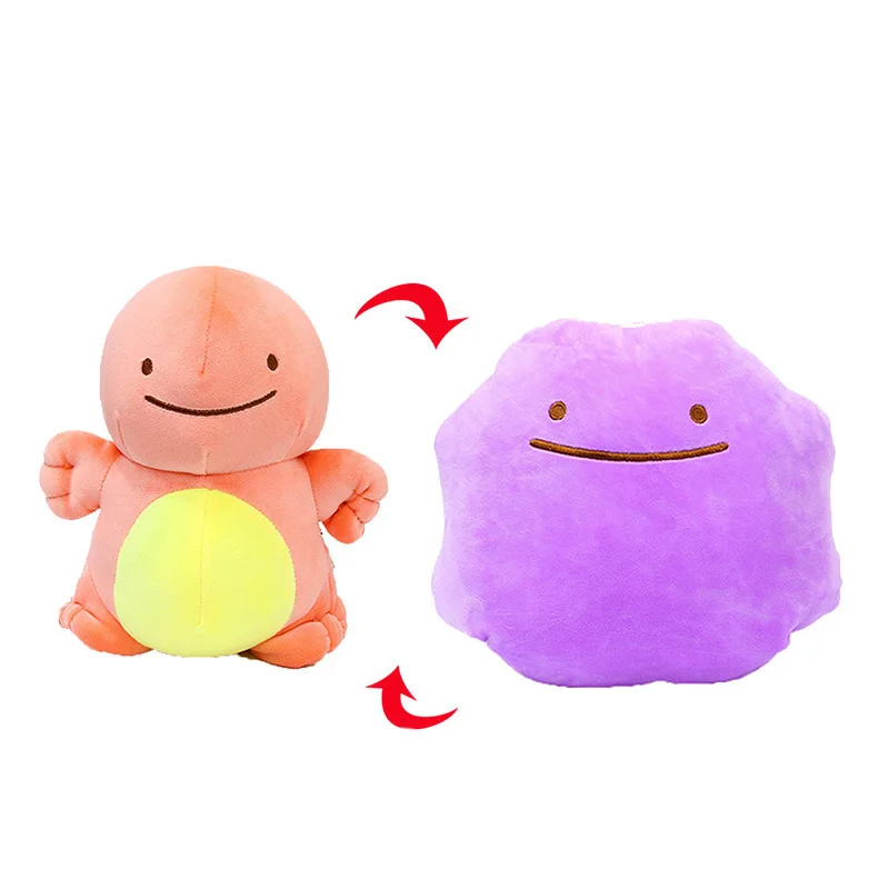 Pokemon คู่ Ditto พลิก Reversible ตุ๊กตาหนานุ่มภาพการ์ตูน Expression Eevee Lapras Snorlax Gengar ตุ๊กตาตุ๊กตาของขวัญ