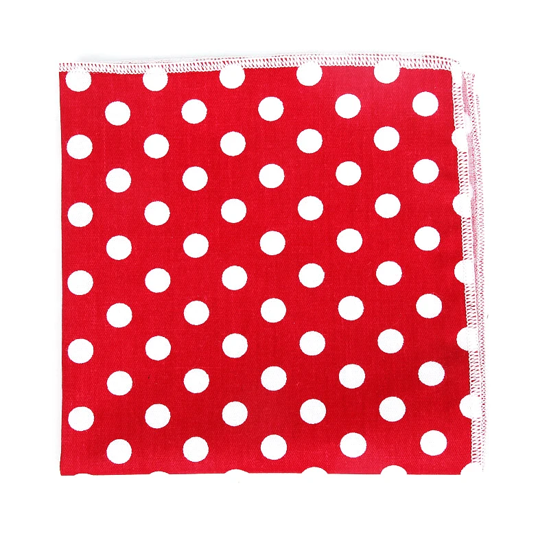 Dot Cotton Handkerchiefs Men\'s Colorful Printing Fashion Pocket Square Mens Casual Red Navy Square Pockets Handkerchief Towels