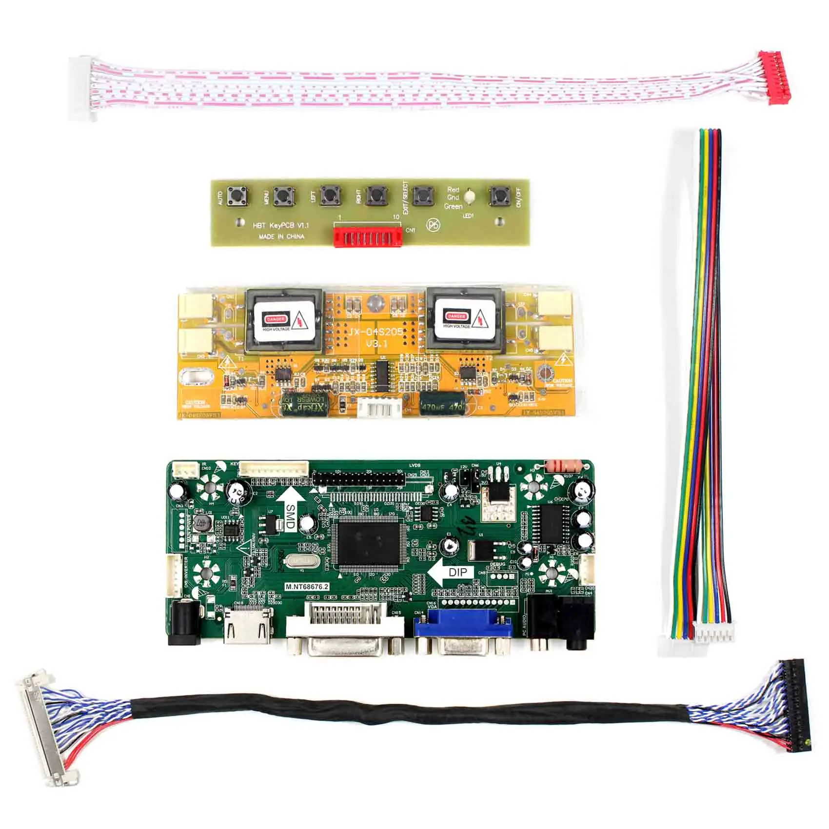 HD MI VGA DVI Audio LCD Controller Board For many types of LCD Panel and DIY LCD Monitor 